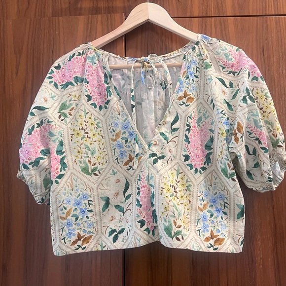 Printed Top With Pintuck Pleated Skirt - Picture 4 of 5